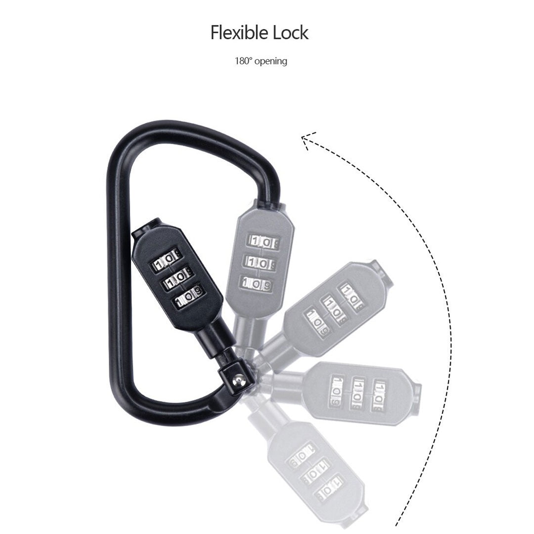 Gembok Carabiner Naturehike NH20GS001 3 Digit Code Padlock