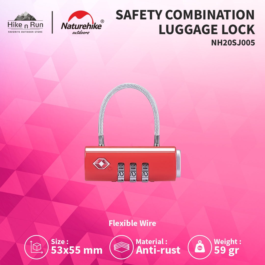 Gembok Naturehike NH20SJ005 3 Digit Code Padlock