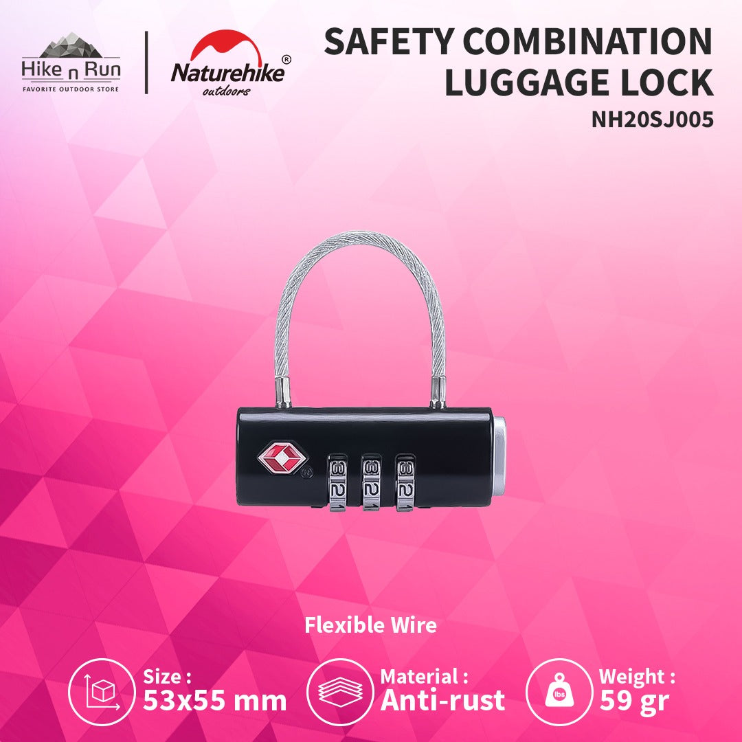 Gembok Naturehike NH20SJ005 3 Digit Code Padlock