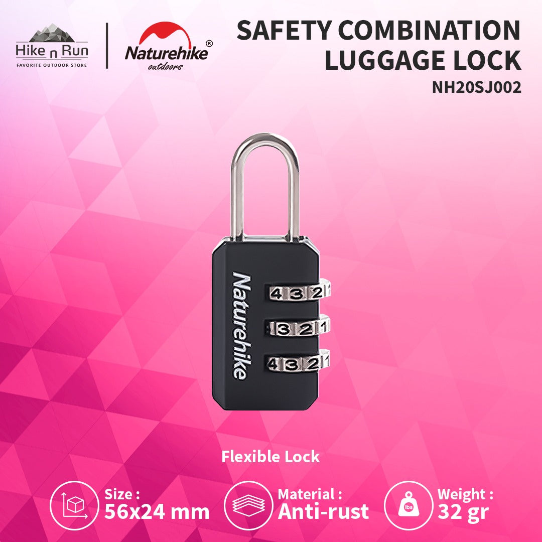 Gembok Naturehike NH20SJ002 3 Digit Code Mini Padlock