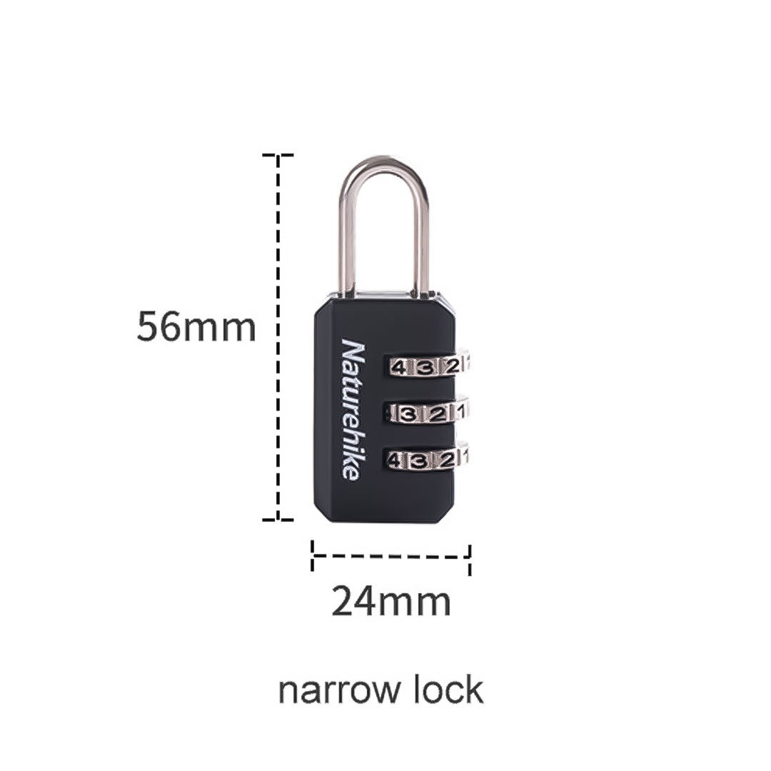 Gembok Naturehike NH20SJ002 3 Digit Code Mini Padlock