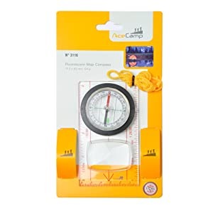 Kompas Outdoor Acecamp Compass Fluorescent Map - 3116