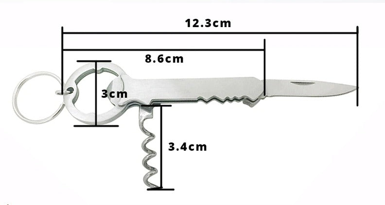 Pembuka Tutup Botol Munkees Corkscrew opener Stainless 3Function 3456