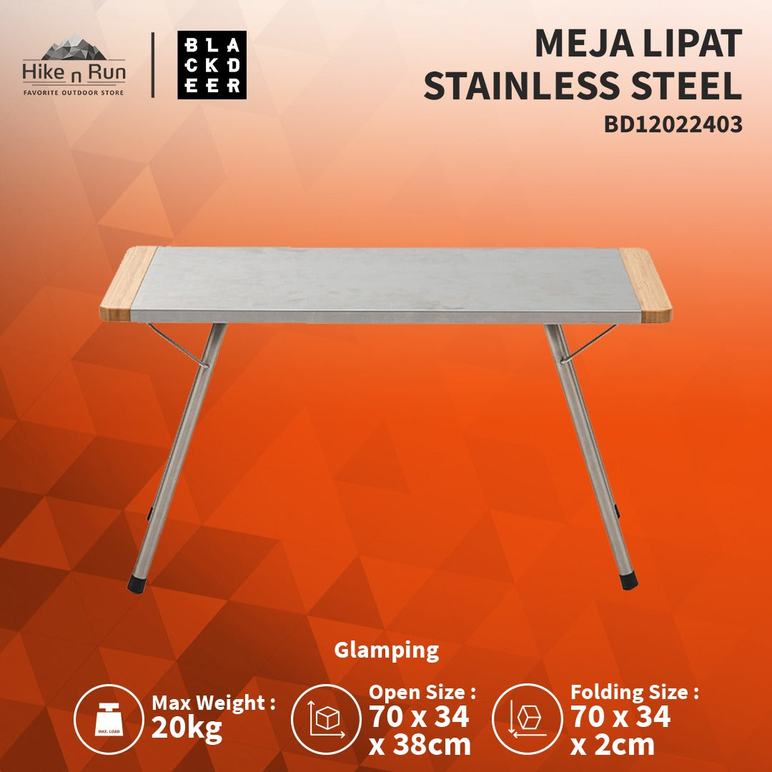 Meja Lipat Blackdeer BD12022403 Folding Stainless Steel Table