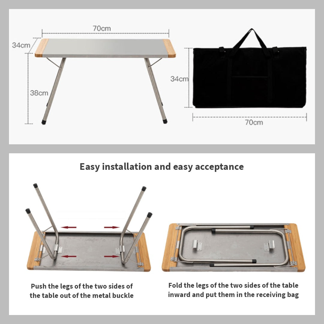 Meja Lipat Blackdeer BD12022403 Folding Stainless Steel Table