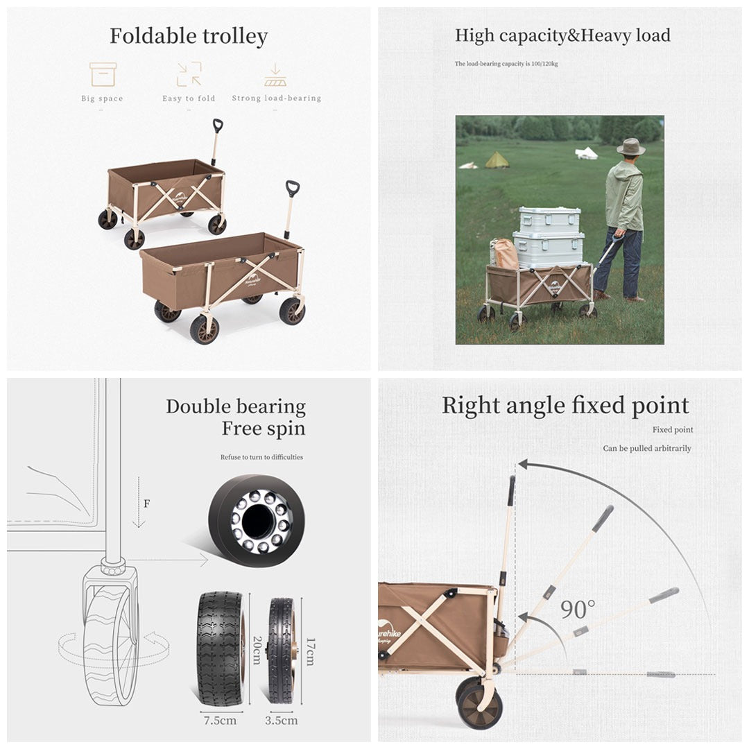 Naturehike TC04 NH20PJ010 Troli Lipat Folding Camping Trolley