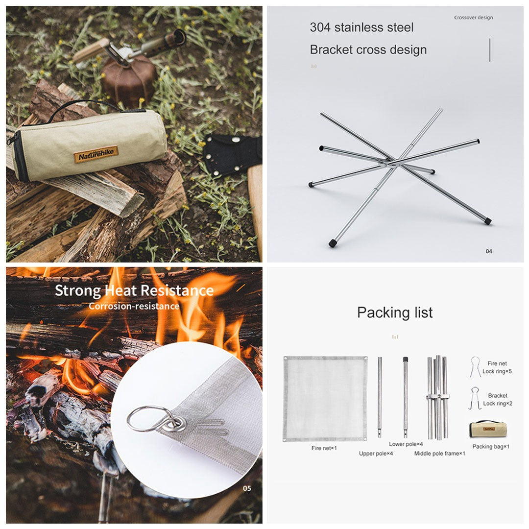 Stand Api Unggun Naturehike NH20SK001 Folding Fire Rack