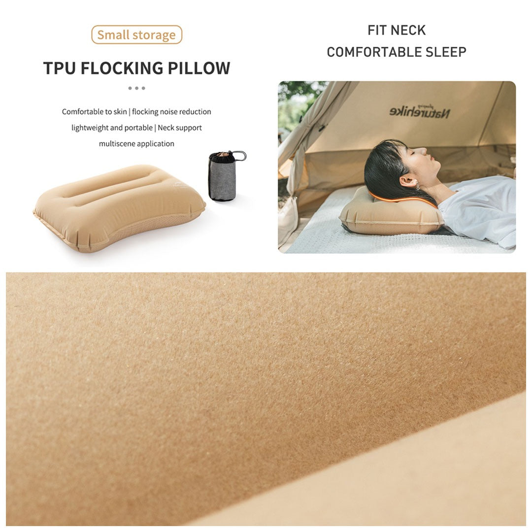 Bantal Tiup Naturehike NH21ZT002 Flocking Air Pillow