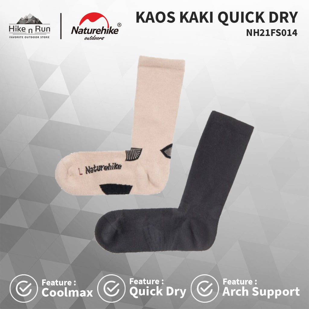 Kaos Kaki Quick Dry Naturehike NH21FS014 2 Pair Socks