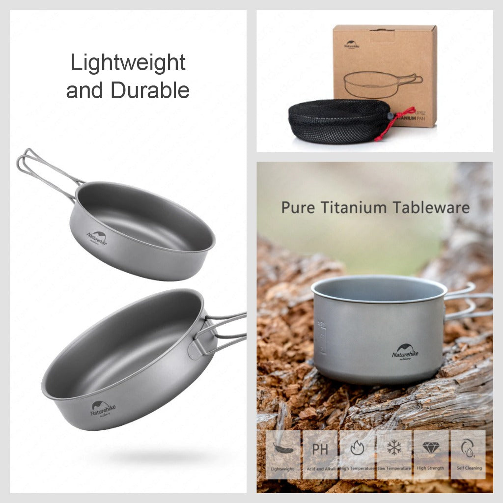 Wajan Titanium Naturehike NH18T010-A NH18T020-B Nesting Frying Pan