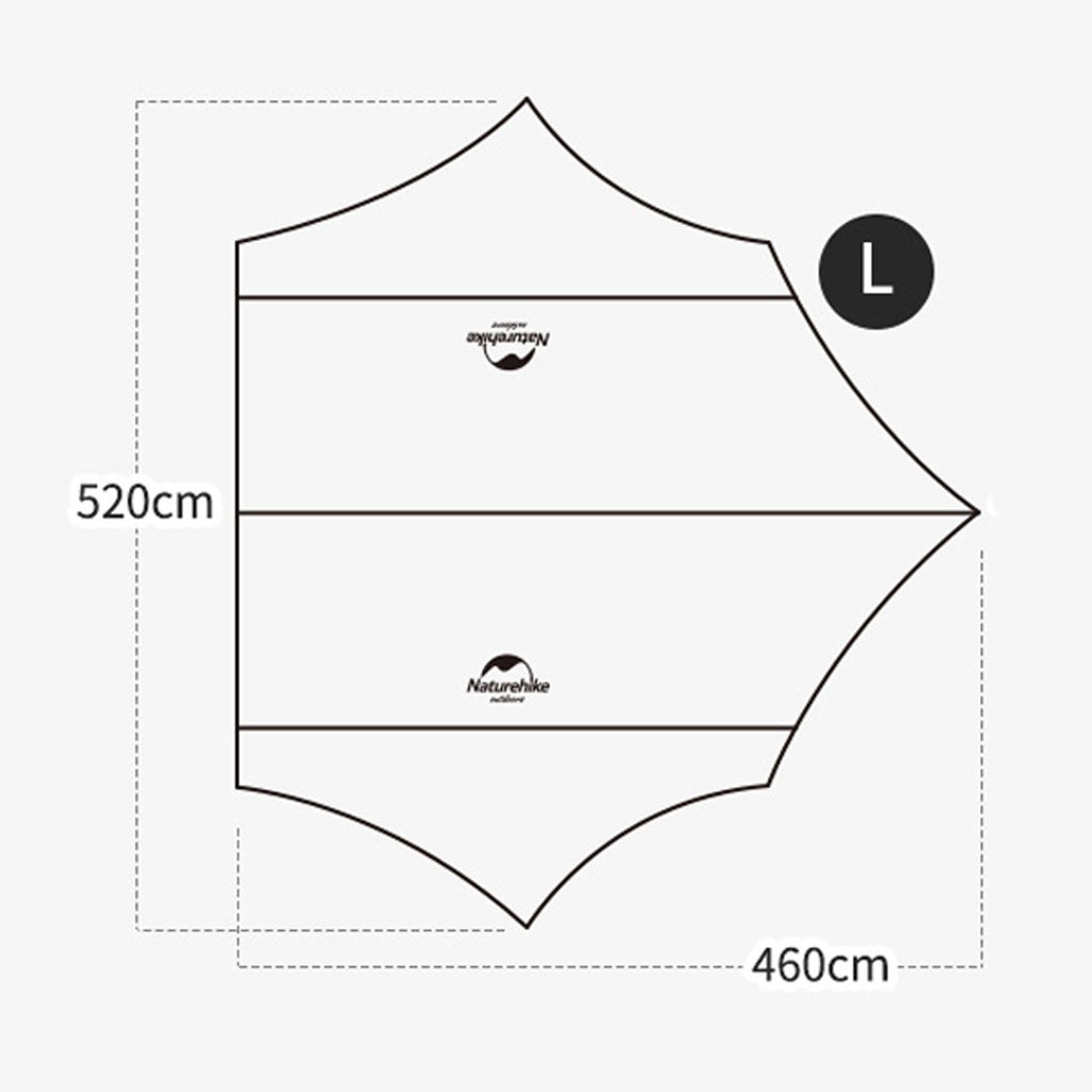 Naturehike NH16T013-S/ NH16t012-S Large Tarp Hexagon With Poles