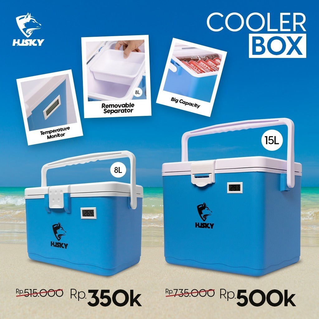 Coolbox 8L dengan Termometer - Husky Coolbox 8L HNR21CB001