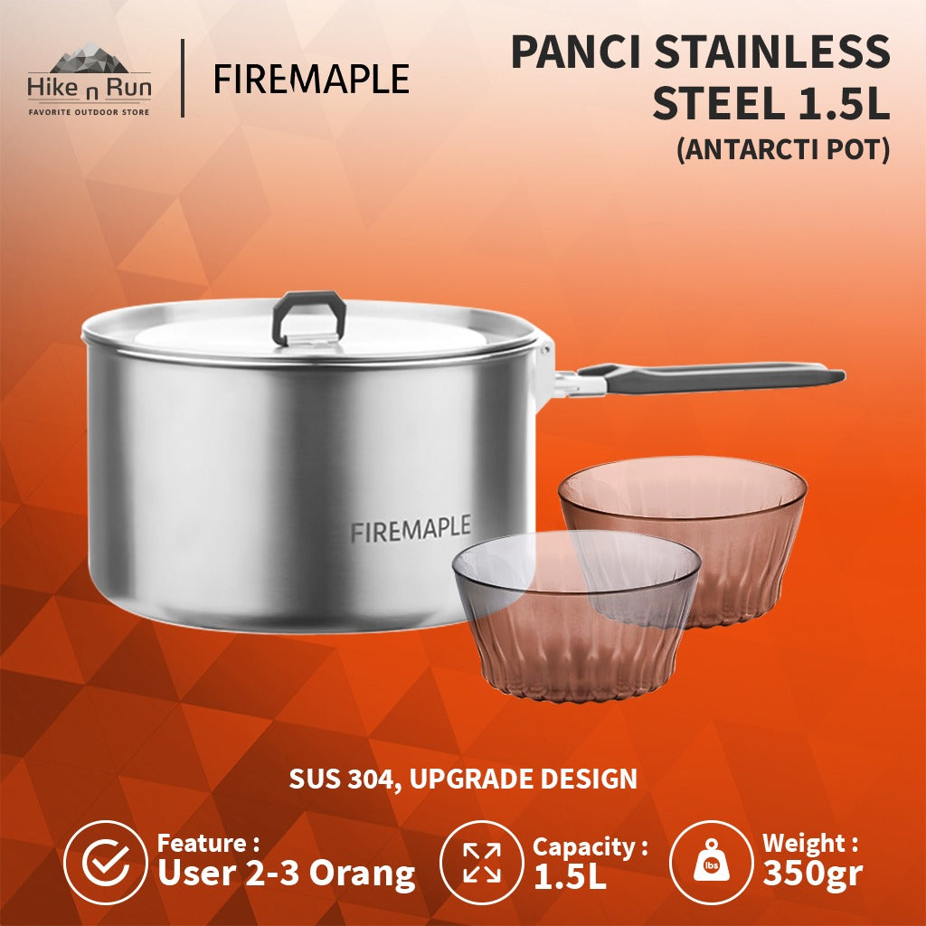 Firemaple Antarcti Pot With Bowl Stainless Steel 0.8L 1.5L