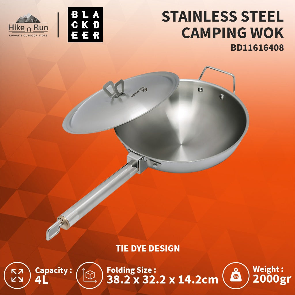 Wajan Camping Blackdeer BD11616408 Nesting Stainless Steel Wok