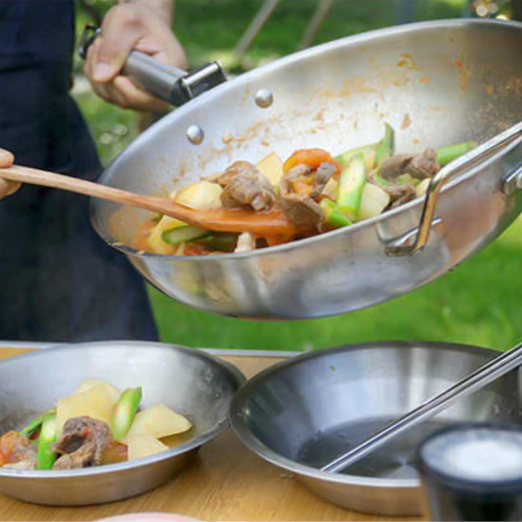 Wajan Camping Blackdeer BD11616408 Nesting Stainless Steel Wok