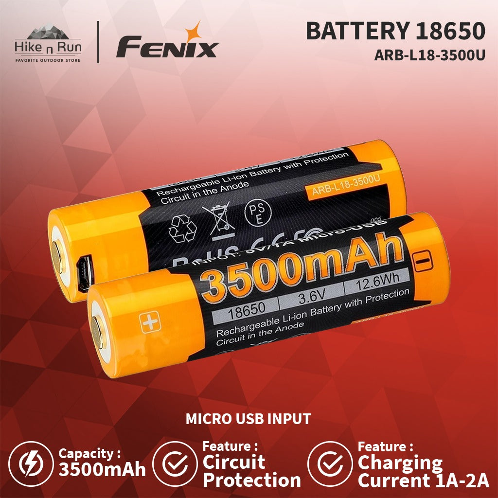 Baterai Fenix ARB L18 3500U Battery 18650 3500mAh
