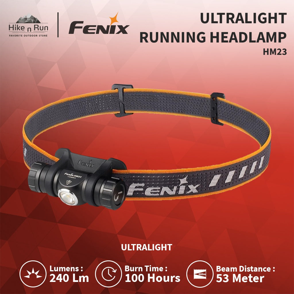 Lampu Kepala Fenix HM23 Ultralight Running Headlamp