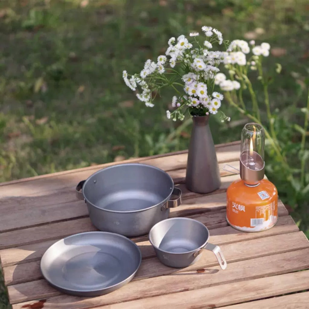 Alat Masak Camping Firemaple Gourmet Set Nesting Dinnerware Aluminium