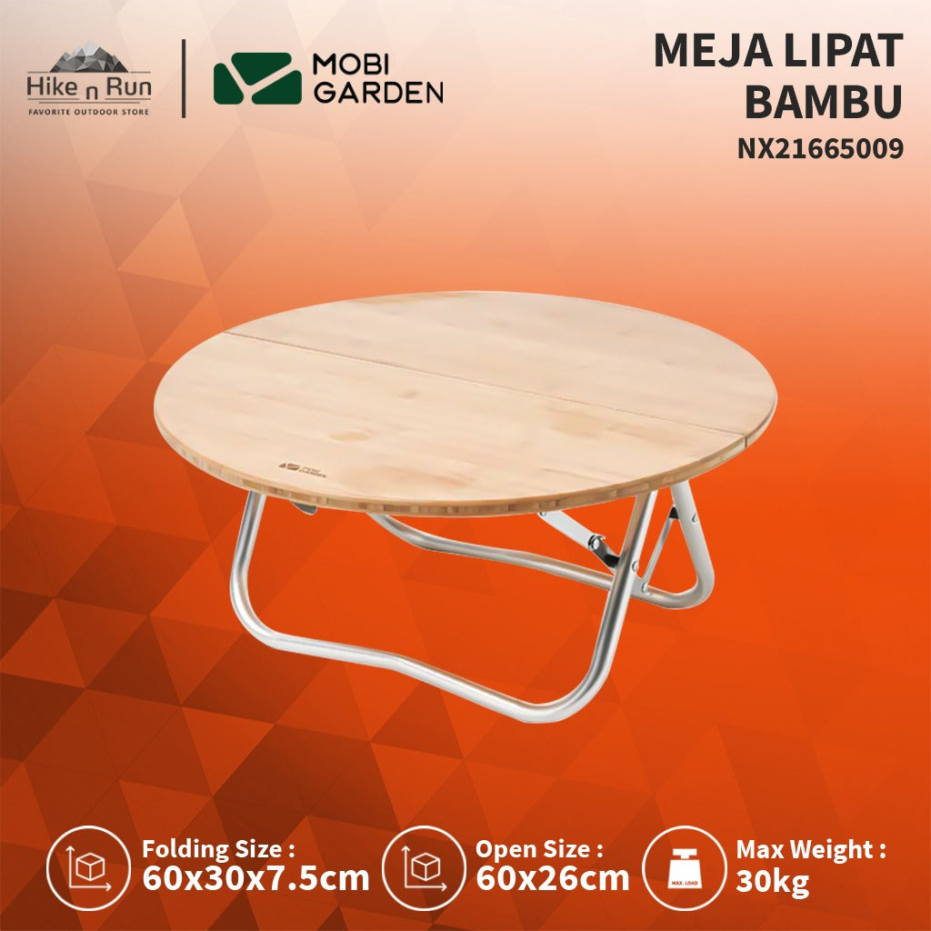Meja Lipat Camping Mobi Garden NX21665009 Bamboo Folding Table