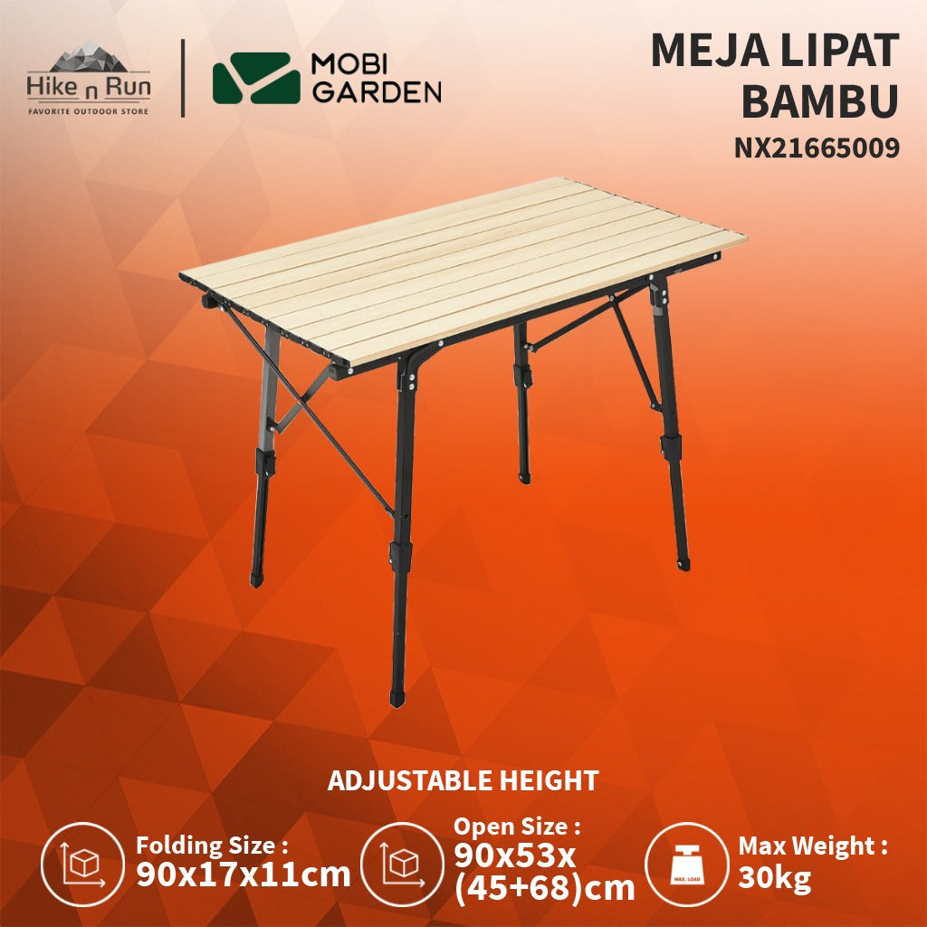 Meja Lipat Mobi Garden NX20665004 Telescopic Wood Folding Table