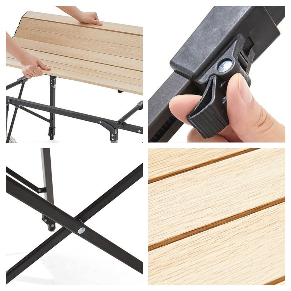 Meja Lipat Mobi Garden NX20665004 Telescopic Wood Folding Table