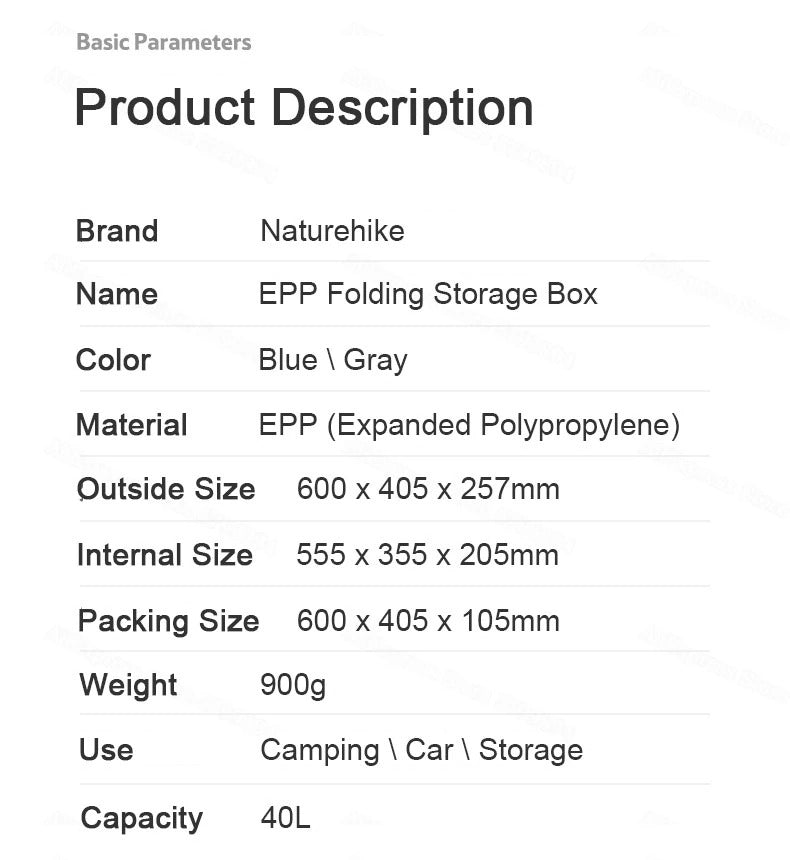 Naturehike Storage Box Folding EPP NH20SJ033