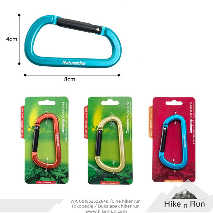 NH Carabiner D-Utility 8 cm No-Lock NH15A001-H - Hike n Run